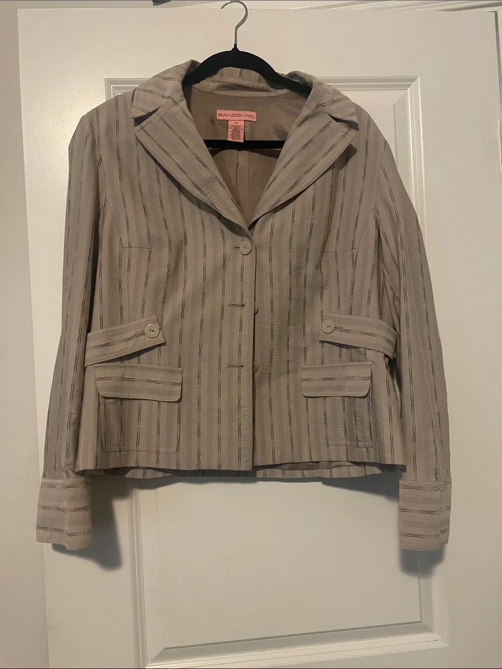 Bandolino Women's Light Beige Striped Blazer